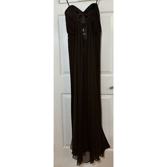 NWT ABS Collection Allen Schwartz Brown Formal Dress Size 4 - Picture 2 of 6